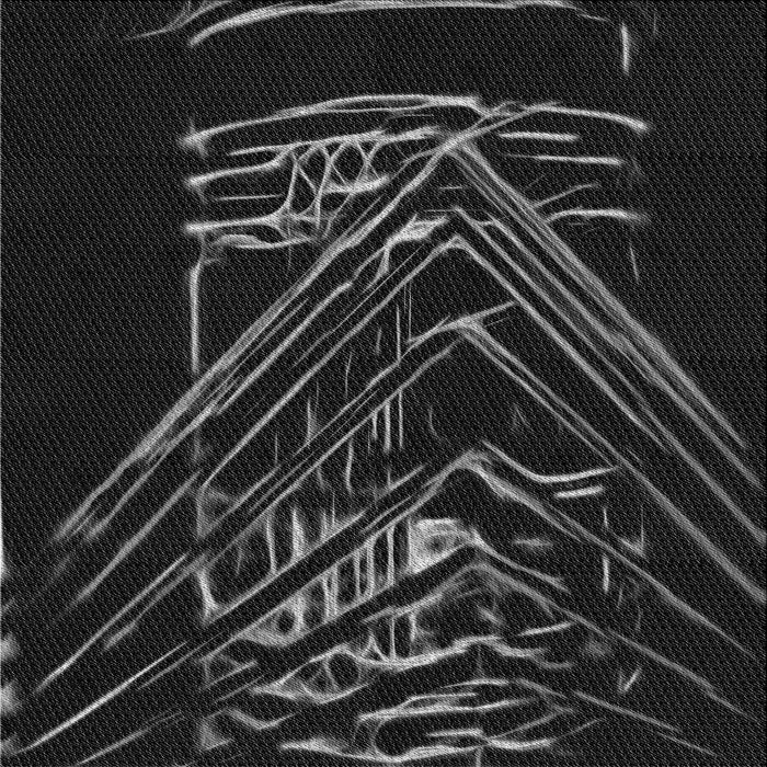 Round Patterned Black Rug, pat12gry