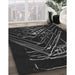 Machine Washable Transitional Black Rug in a Family Room, wshpat12gry