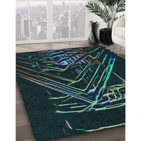 Patterned Black Rug, pat12lblu