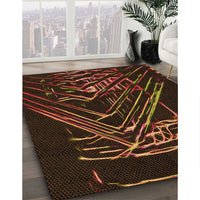 Patterned Saddle Brown Rug, pat12org