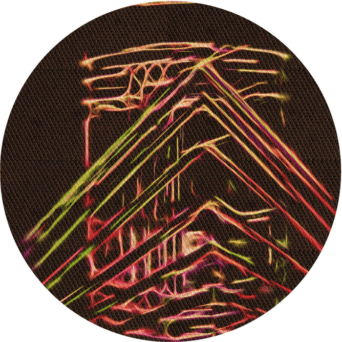 Square Patterned Saddle Brown Rug, pat12org