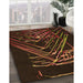 Patterned Saddle Brown Rug in Family Room, pat12org