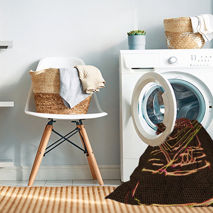Machine Washable Transitional Saddle Brown Rug in a Washing Machine, wshpat12org