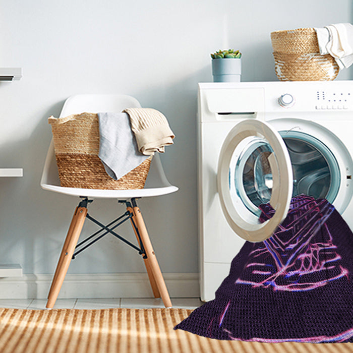 Machine Washable Transitional Deep Purple Rug in a Washing Machine, wshpat12pur