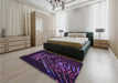 Patterned Deep Purple Rug in a Bedroom, pat12pur