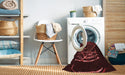 Machine Washable Transitional Brown Red Rug in a Washing Machine, wshpat12rd