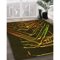 Patterned Dark Bronze Brown Rug, pat12yw