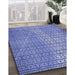 Patterned Denim Blue Rug in Family Room, pat120blu