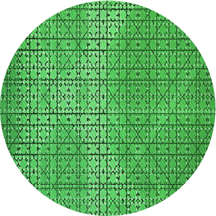 Square Patterned Green Rug, pat120grn