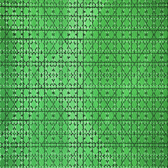 Round Machine Washable Transitional Green Rug, wshpat120grn