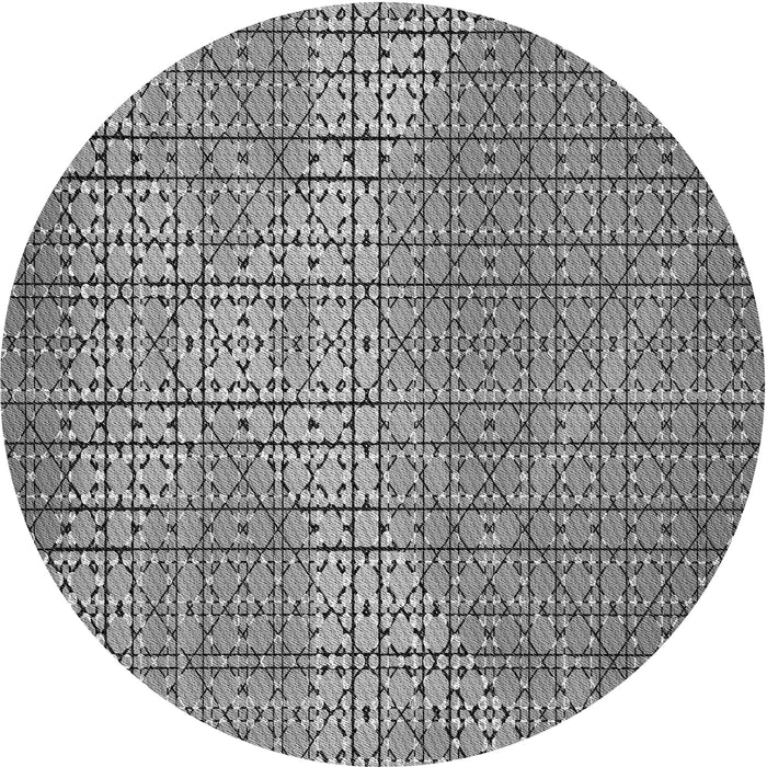 Square Patterned Cloud Gray Rug, pat120gry