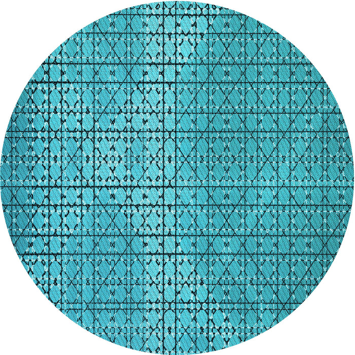 Square Machine Washable Transitional Dark Cyan Green Rug in a Living Room, wshpat120lblu
