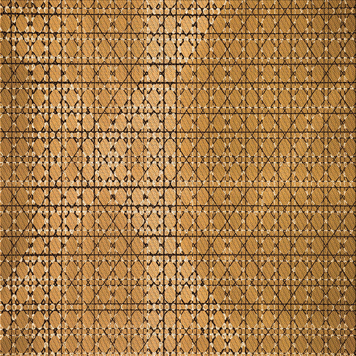 Round Patterned Saddle Brown Rug, pat120org