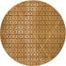 Square Patterned Saddle Brown Rug, pat120org