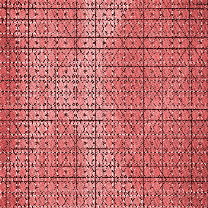 Round Patterned Red Rug, pat120rd