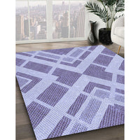 Patterned Light Purple Rug, pat1200blu