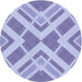 Square Patterned Light Purple Rug, pat1200blu