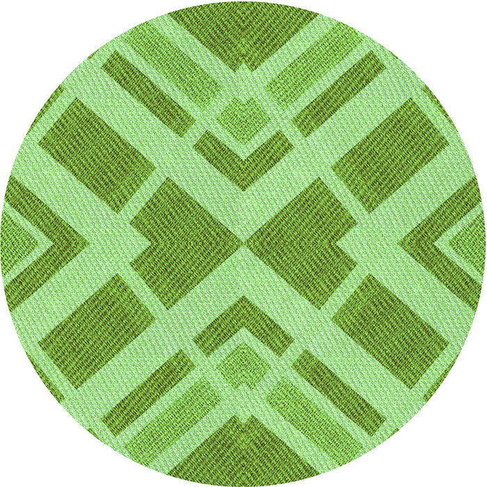 Square Patterned Dark Lime Green Rug, pat1200grn