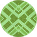 Square Patterned Dark Lime Green Rug, pat1200grn