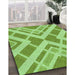 Machine Washable Transitional Dark Lime Green Rug in a Family Room, wshpat1200grn