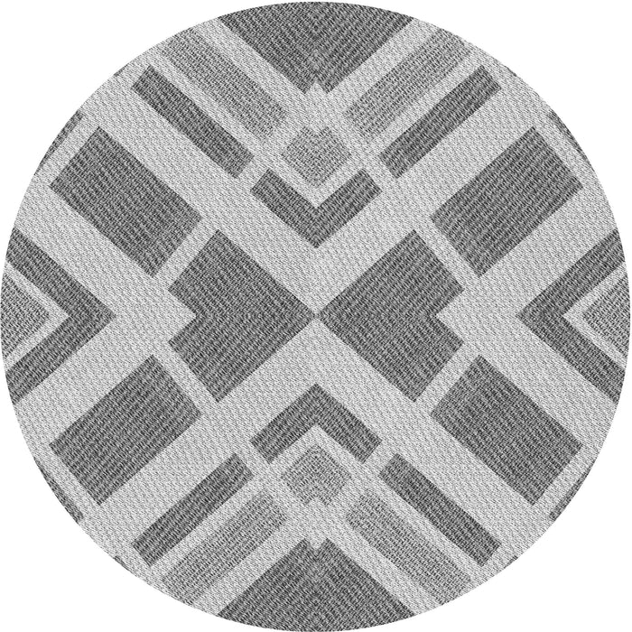 Square Patterned Platinum Silver Gray Rug, pat1200gry