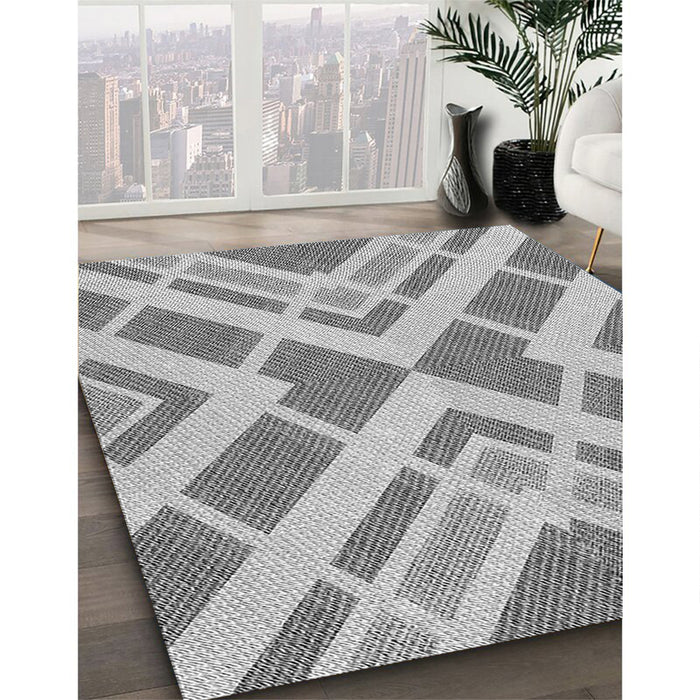 Patterned Platinum Silver Gray Rug in Family Room, pat1200gry