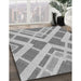 Patterned Platinum Silver Gray Rug in Family Room, pat1200gry