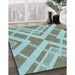 Patterned Blue Rug in Family Room, pat1200lblu