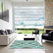Square Patterned Blue Rug in a Living Room, pat1200lblu