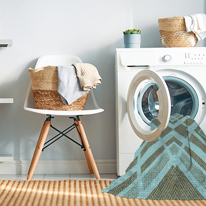 Machine Washable Transitional Blue Rug in a Washing Machine, wshpat1200lblu