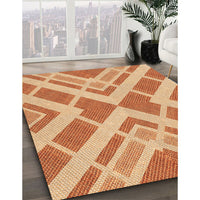 Patterned Orange Red Orange Rug, pat1200org