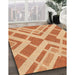 Patterned Orange Red Orange Rug in Family Room, pat1200org