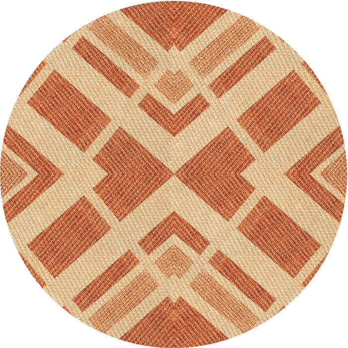 Square Patterned Orange Red Orange Rug, pat1200org