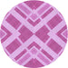 Square Patterned Neon Pink Rug, pat1200pur