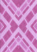 Machine Washable Transitional Neon Pink Rug, wshpat1200pur