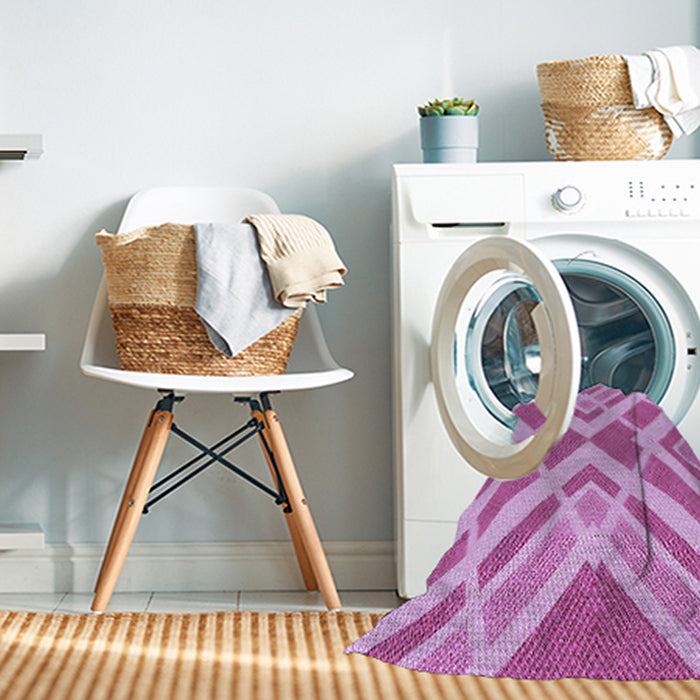 Machine Washable Transitional Neon Pink Rug in a Washing Machine, wshpat1200pur