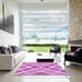 Square Patterned Neon Pink Rug in a Living Room, pat1200pur