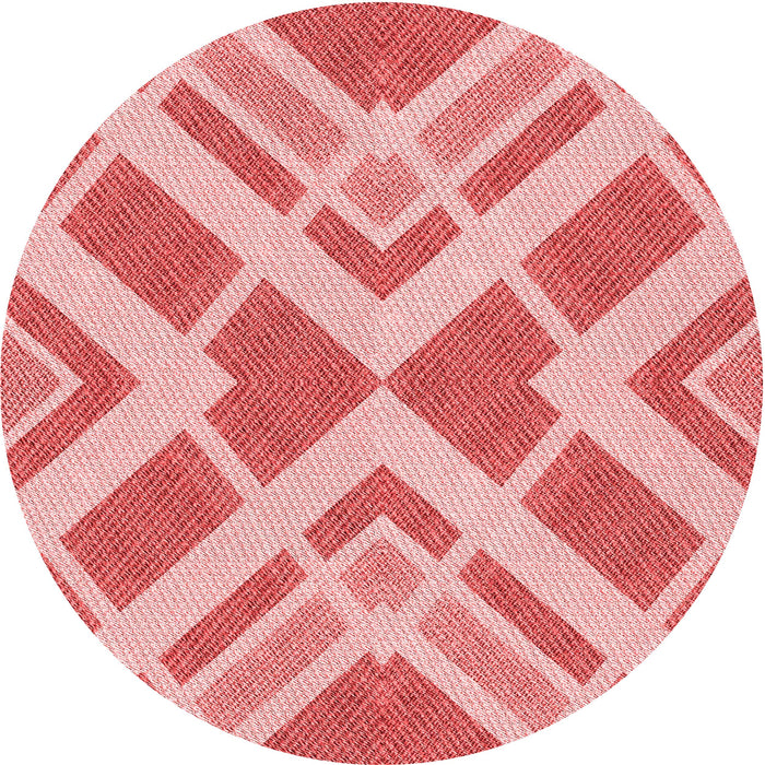 Square Patterned Pastel Pink Rug, pat1200rd