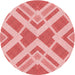 Square Patterned Pastel Pink Rug, pat1200rd