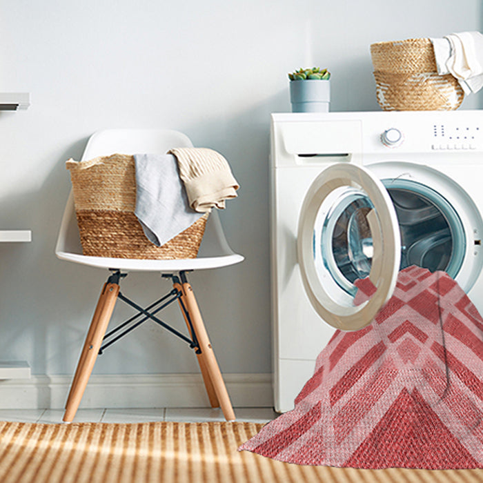 Machine Washable Transitional Pastel Pink Rug in a Washing Machine, wshpat1200rd