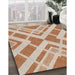 Machine Washable Transitional Deep Peach Orange Rug in a Family Room, wshpat1200