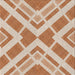 Square Patterned Deep Peach Orange Novelty Rug, pat1200