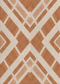 Machine Washable Transitional Deep Peach Orange Rug, wshpat1200