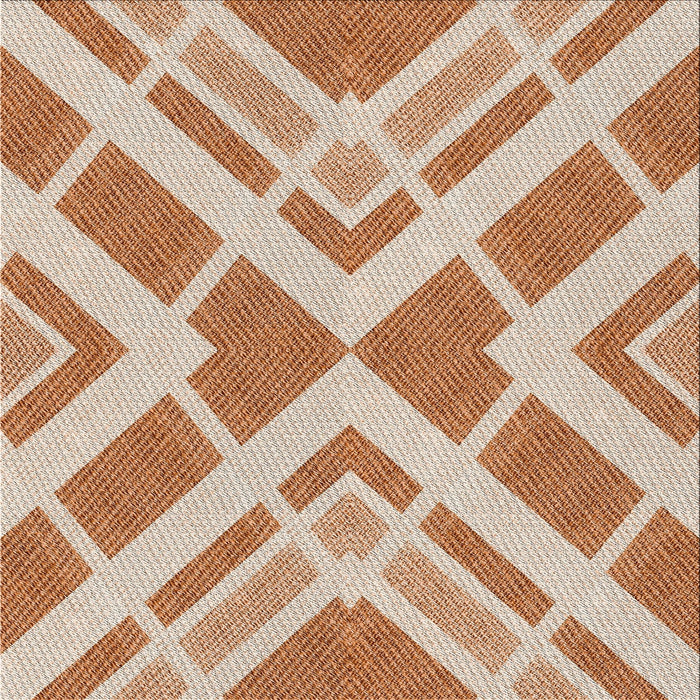 Sideview of Machine Washable Transitional Deep Peach Orange Rug, wshpat1200