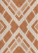 Patterned Deep Peach Orange Novelty Rug, pat1200