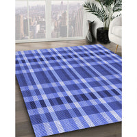 Patterned Sky Blue Rug, pat1201blu