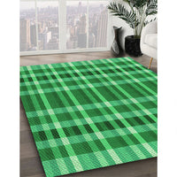 Patterned Neon Green Rug, pat1201grn