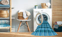 Machine Washable Transitional Bright Turquoise Blue Rug in a Washing Machine, wshpat1201lblu