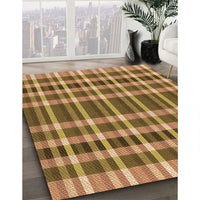 Patterned Saddle Brown Rug, pat1201org