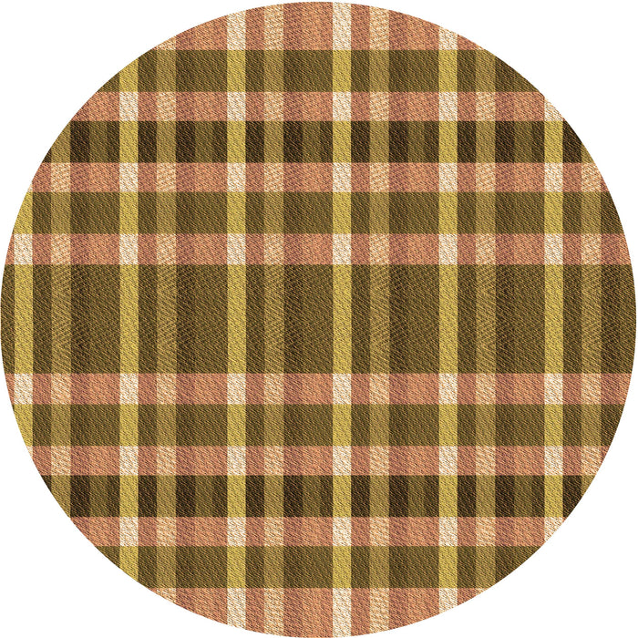 Square Patterned Saddle Brown Rug, pat1201org